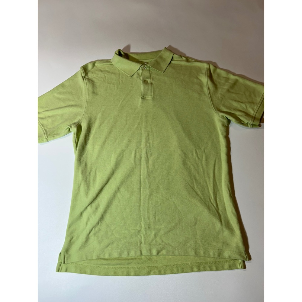 Saddlebred Polo Shirt Mens Medium Green Excellent Short Sleeve Pique Knit